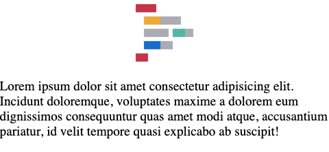Centered image with left-aligned text