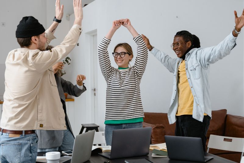 Group of students celebrating